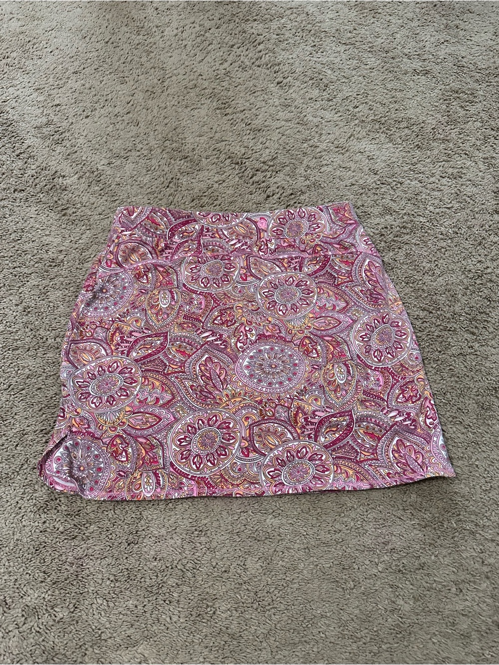 T By Talbots Everyday Stretch Skort Pink Paisley Pickleball Size Large - Picture 8 of 11